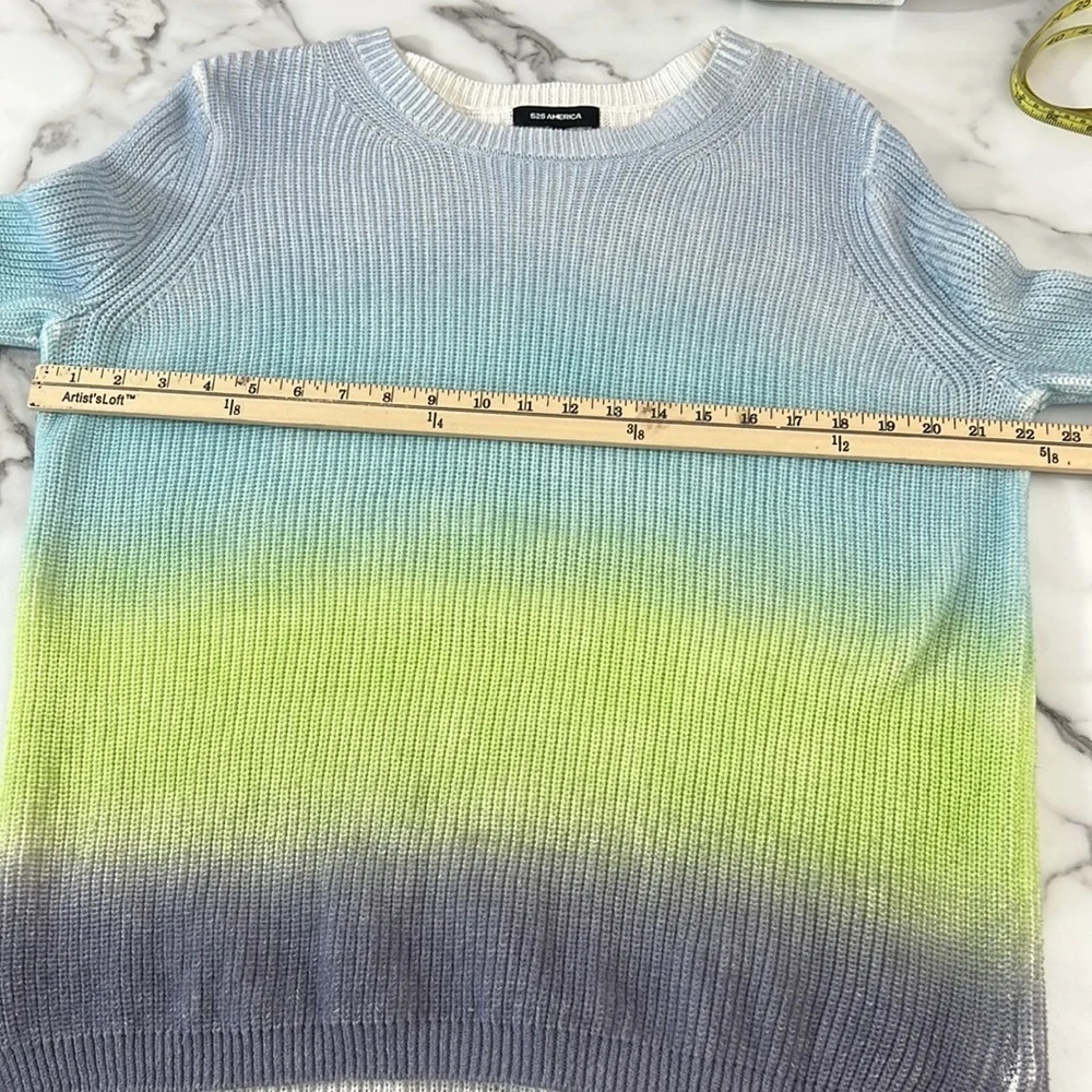 525 America Purple Blue Ribbed Ombre Knit Pullover Sweater‎ Womens Small Cotton - Picture 5 of 10